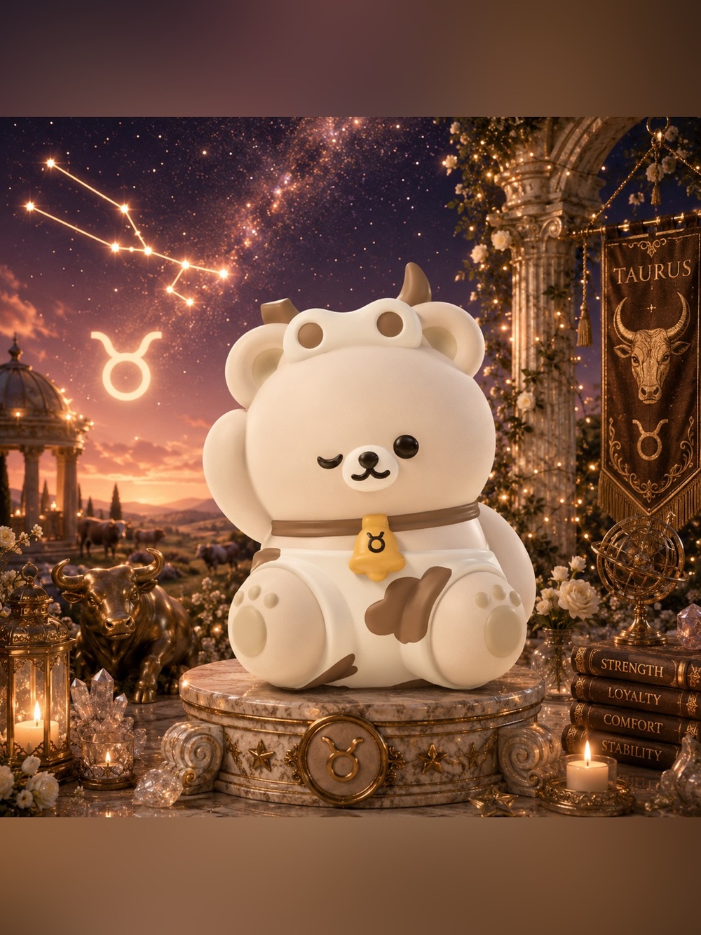 MOLYNK Taurus Zodiac Bear | Starry Dream Overture | Kawaii Slow-Rise Squishy